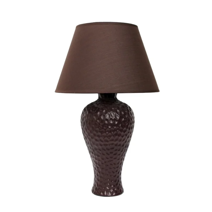 Simple Designs Textured Stucco Curvy Ceramic Table Lamp – Brown|Lampe de table de SimpleDesigns courbe en cramique stuc textur – brune