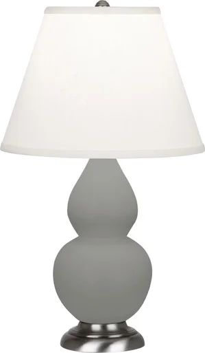 Small Double Gourd One Light Accent Lamp in Matte Smokey Taupe Glazed Ceramic w/Antique Silvered (165|MST52)