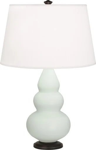 Small Triple Gourd One Light Accent Lamp in Matte Celadon Glazed Ceramic w/Deep Patina Bronzeed (165|MCL31)