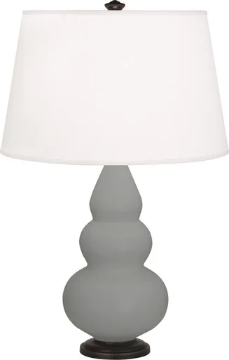 Small Triple Gourd One Light Accent Lamp in Matte Smoky Taupe Glazed Ceramic w/Deep Patina Bronzeed (165|MST31)