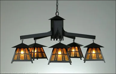 Smoky Mountain-Eastlake Five Light Chandelier in Black Iron (172|M41572AM-97)