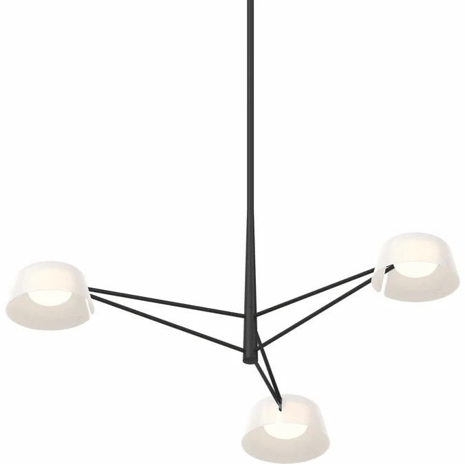 Sonneman 2033.25W Ray Contemporary Satin Black LED Ceiling Chandelier