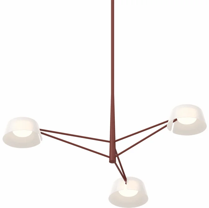 Sonneman 2033.73W Ray Modern Oxide Red LED Chandelier Lamp