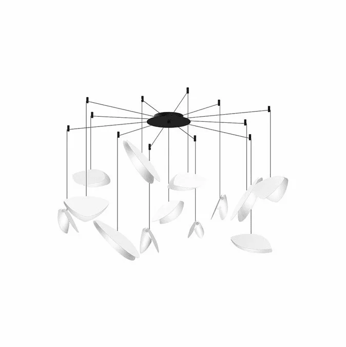 Sonneman 2907.25W Papillons Contemporary Satin Black LED 30″ Multi Pendant Lighting