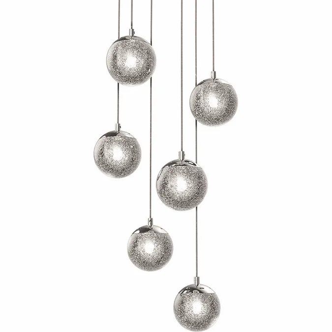 Sonneman 2963.01 Champagne Bubbles Modern Polished Chrome LED Multi Pendant Hanging Light