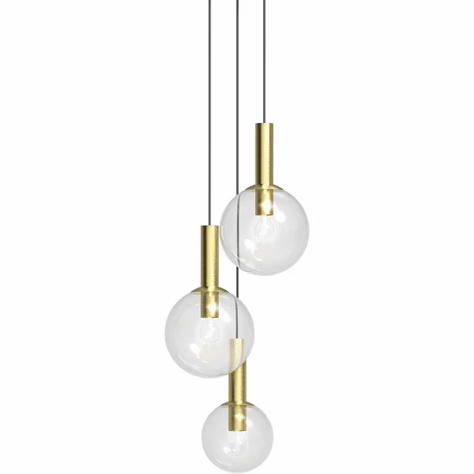 Sonneman 3763.38 Bubbles Contemporary Satin Brass Multi Pendant Light