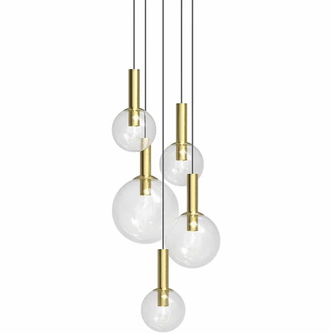 Sonneman 3765.38 Bubbles Modern Satin Brass Multi Hanging Pendant Lighting