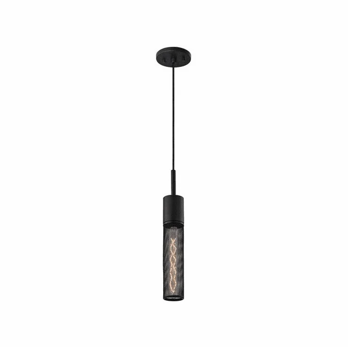 Sonneman 4941.97 Gotham Modern Textured Black Mini Hanging Pendant Light