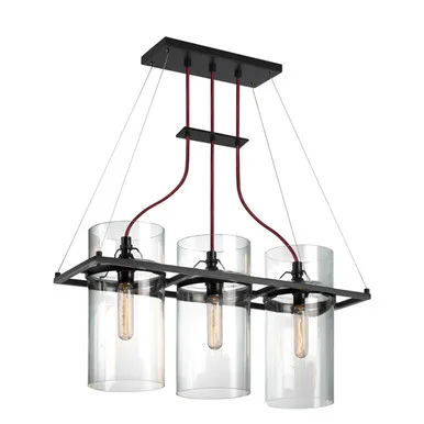 Square Ring Three Light Pendant in Satin Black (69|4763.25)