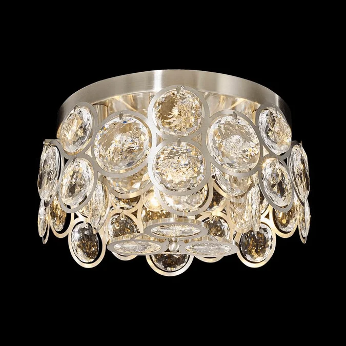 StarFire Crystal 2816SN Verona Satin Nickel Flush Mount Lighting