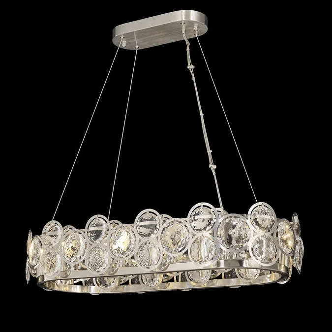 StarFire Crystal 2832SN Verona Satin Nickel Kitchen Island Light Fixture
