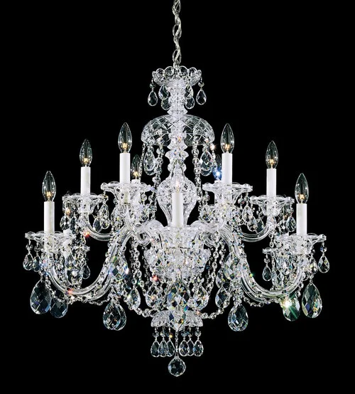 Sterling 12 Light 120V Chandelier in Polished Silver with Heritage Handcut Crystal (168|3601-40H)