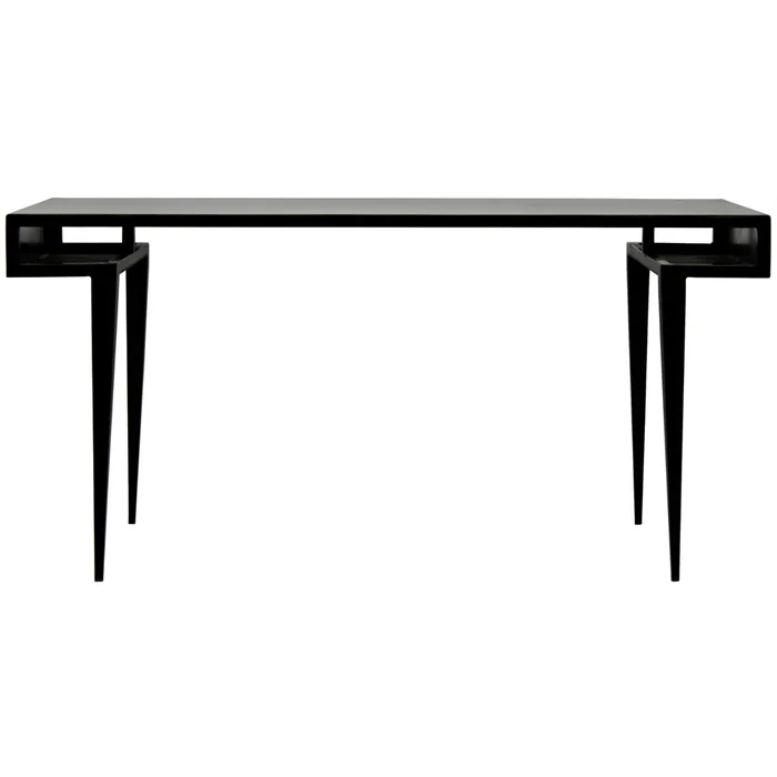stiletto desk, black steel