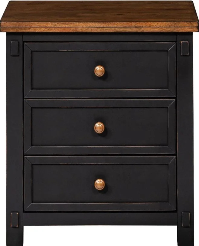Stormy Ridge 3 Drawer Nightstand in Chickory Black STOBL5750