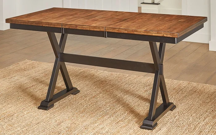 Stormy Ridge Gathering Height Trestle Dining Table in Chickory Black STOBL6700