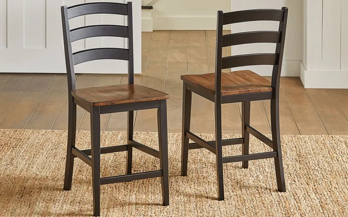 Stormy Ridge Ladder Back Counter Stool in Chickory Black (Set of 2) STOBL355K