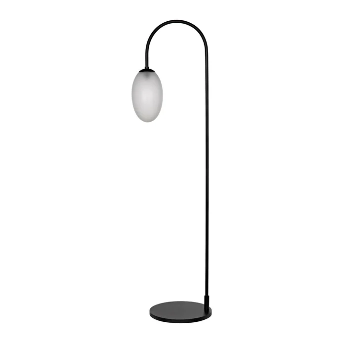 swan floor lamp, black steel