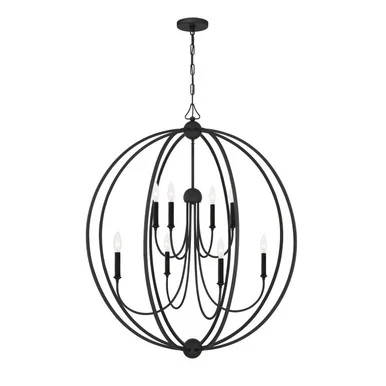 Sylvan Eight Light Chandelier in Black Forged (60|2246-BF_NOSHADE)