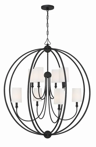 Sylvan Eight Light Chandelier in Black Forged (60|2246-BF)