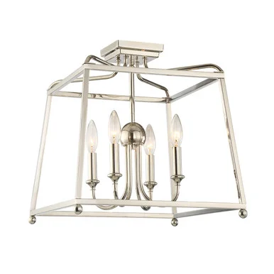 Sylvan Four Light Semi Flush Mount in Polished Nickel (60|2243-PN_NOSHADE)