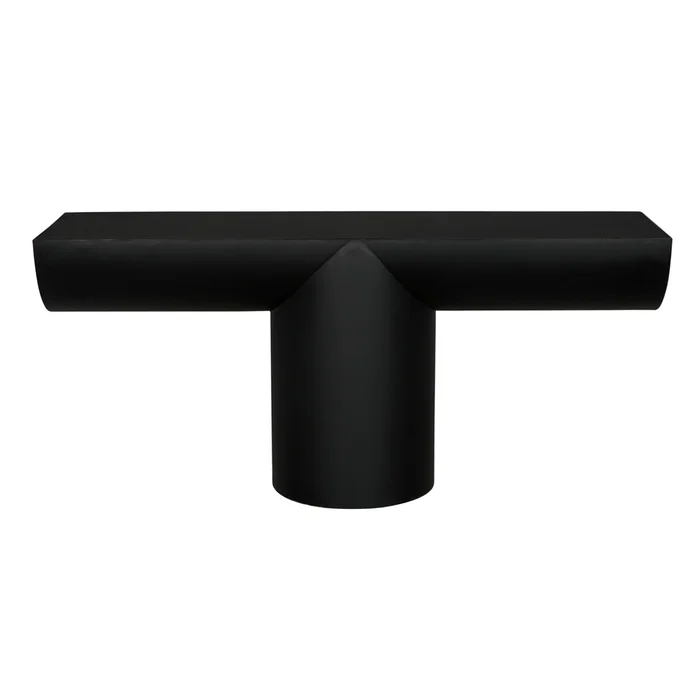 t console, black steel