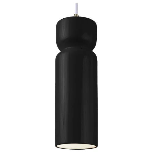Tall Hourglass LED Pendant (254|CER-6510-BLK-ABRS-WTCD-LED1-700)