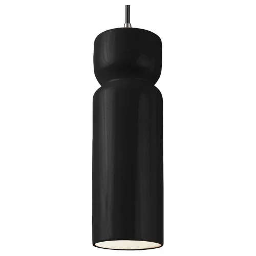 Tall Hourglass LED Pendant (254|CER-6510-BLK-NCKL-BKCD-LED1-700)