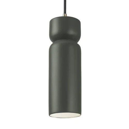 Tall Hourglass LED Pendant (254|CER-6510-PWGN-ABRS-BKCD-LED1-700)