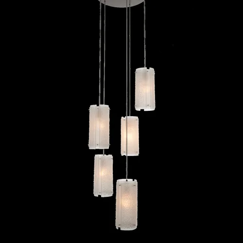 Textured Glass Round 8pc Multi-Pendant (1289|CHB0044-08-SN-FS-C01-E2)