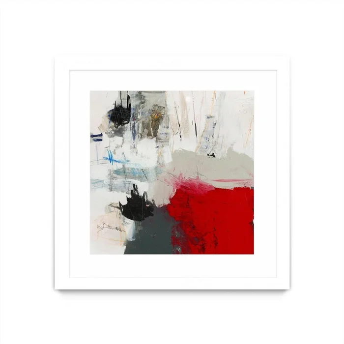 The Mountain Comes To You Matted and Framed White 30×30 Wall Art|uvre dart murale encadre blanche et mate The Mountain Comes To You 30×30