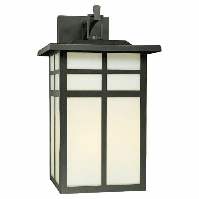 Thomas Lighting SL91067 Mission Craftsman Black Finish 19″ Tall Outdoor Wall Light Sconce