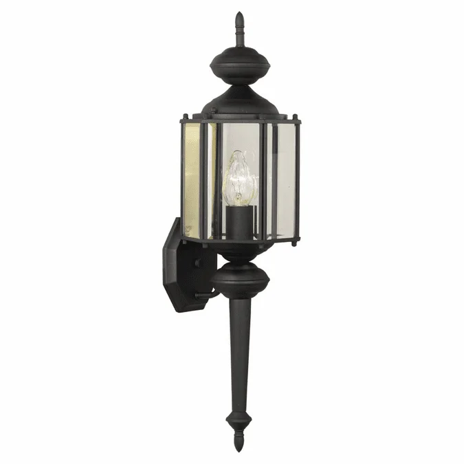 Thomas Lighting SL92437 Brentwood Traditional Black Finish 25.75″ Tall Outdoor Lamp Sconce