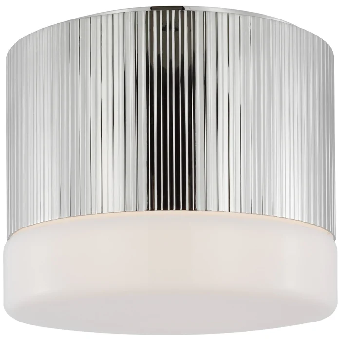 Thomas O’Brien Ace 7″ Flush Mount in Polished Nickel with White Glass Ceiling Light W7″ x H5.75″