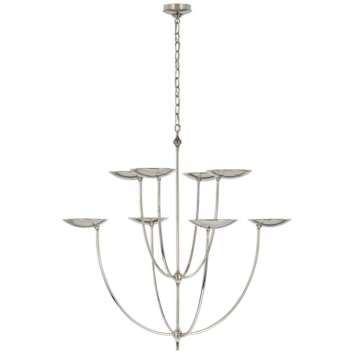Thomas O’Brien Keira XL Chandelier in Polished Nickel Ceiling Light W32″ x H39.75″