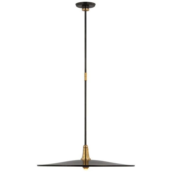 Thomas O’Brien Truesdell 24″ Pendant in Hand-Rubbed Antique Brass and Bronze with Bronze Shade Ceiling Light W24″
