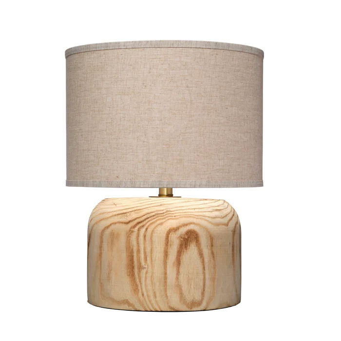 timber table lamp with linen shade