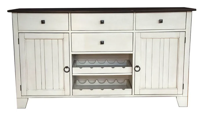 Toluca 66″ Wide Server in Chalk White & Cocoa Bean TOLCH9010