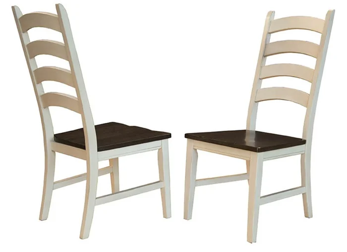 Toluca Laddderback Side Chair in Chalk White & Cocoa Bean (Set of 2) TOLCH275K