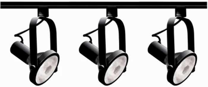 Track Lighting Kits Black Three Light Track Kit in Black (72|TK317)