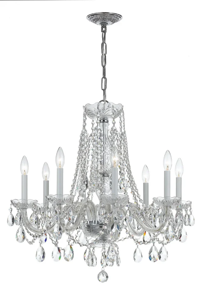 Traditional Crystal Eight Light Chandelier
