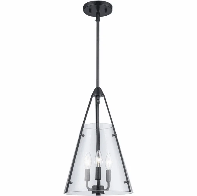 Trans Globe 11583 BK Armani Black Drop Ceiling Light Fixture