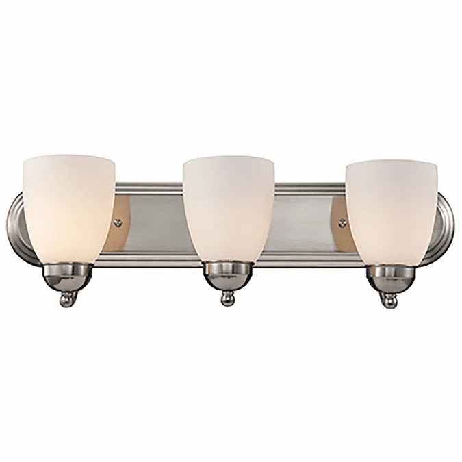 Trans Globe 3503-1 BN Clayton Brushed Nickel 3-Light Bathroom Vanity Light