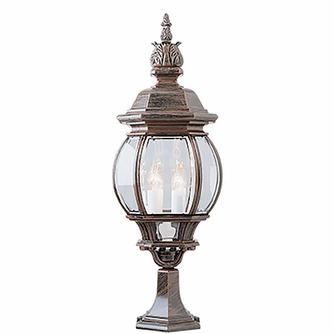 Trans Globe 4072 RT Francisco Traditional Rust Outdoor Post Light Fixture