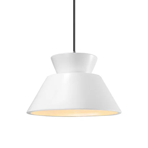 Trapezoid 1-Light Pendant (254|CER-6420-WHT-NCKL-BKCD)