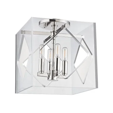 Travis Four Light Semi Flush Mount in Polished Nickel (70|5912F-PN)