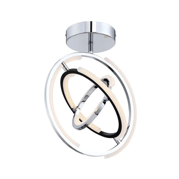 Trilogy Collection Integrated LED Semi-Flush Mount – Polished Nickel|Plafonnier semi-affleur de la collection Trilogy avec lumire DEL intgre – nickel poli