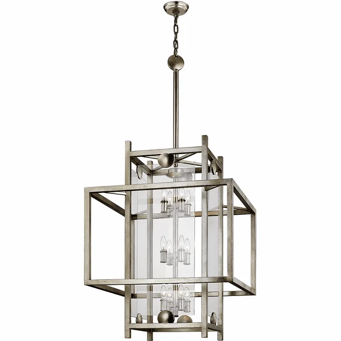 Troy F7135 Crosby Contemporary Antique Silver Leaf Entryway Light Fixture