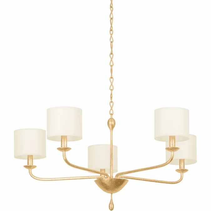 Troy F9737-VGL Osmond Vintage Gold Leaf 36″ Hanging Chandelier
