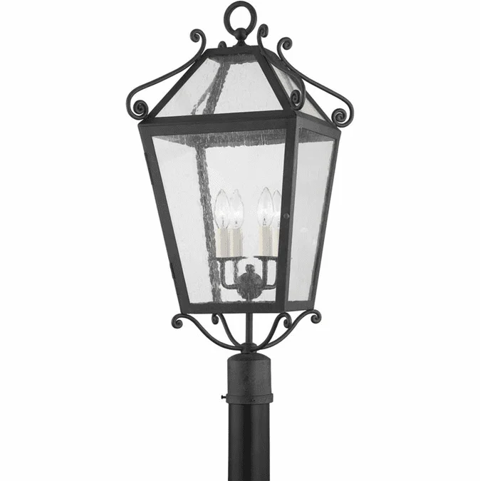 Troy P4129-FRN Santa Barbara County Traditional French Iron Outdoor Lamp Post Light
