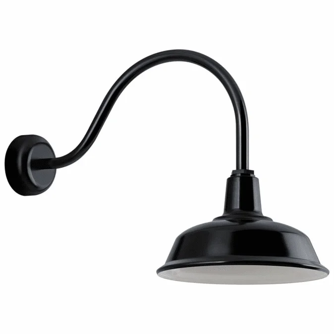 Troy RLM RH14MBK3LL23 Bryson Gloss Black Exterior 14″ Wall Lamp